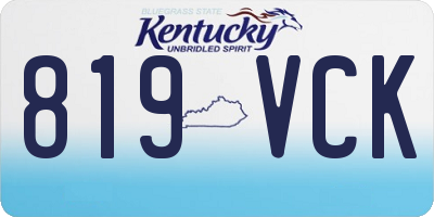 KY license plate 819VCK