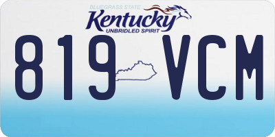 KY license plate 819VCM