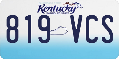 KY license plate 819VCS
