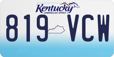 KY license plate 819VCW