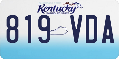 KY license plate 819VDA