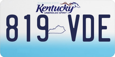 KY license plate 819VDE
