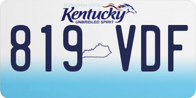 KY license plate 819VDF