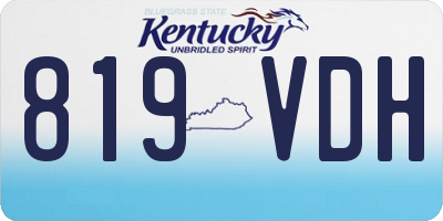 KY license plate 819VDH