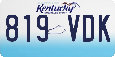 KY license plate 819VDK