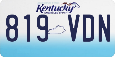 KY license plate 819VDN