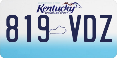 KY license plate 819VDZ