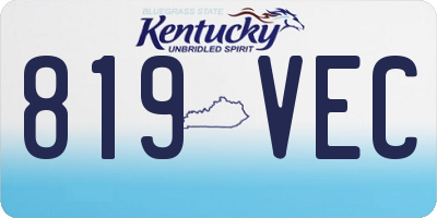 KY license plate 819VEC