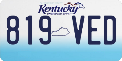 KY license plate 819VED