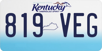 KY license plate 819VEG