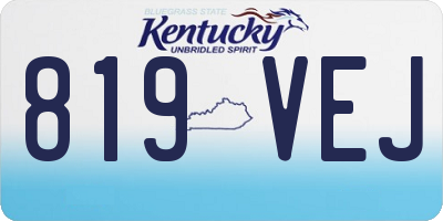 KY license plate 819VEJ