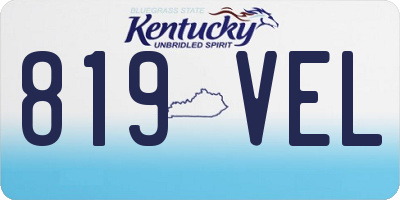 KY license plate 819VEL