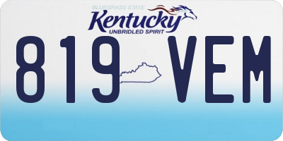 KY license plate 819VEM