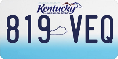 KY license plate 819VEQ