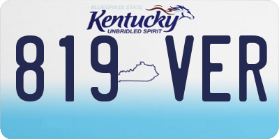KY license plate 819VER