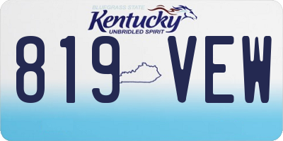 KY license plate 819VEW