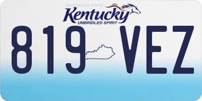 KY license plate 819VEZ