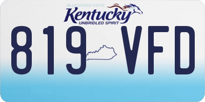 KY license plate 819VFD