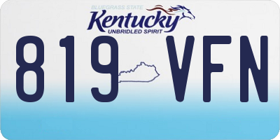 KY license plate 819VFN