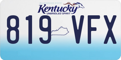 KY license plate 819VFX