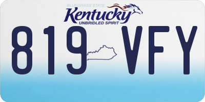 KY license plate 819VFY