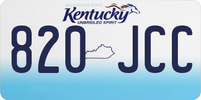 KY license plate 820JCC