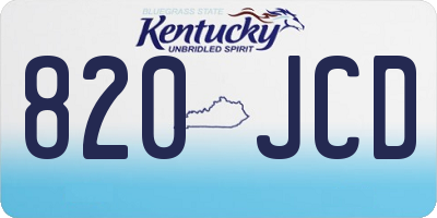 KY license plate 820JCD