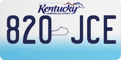 KY license plate 820JCE