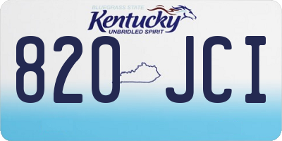 KY license plate 820JCI