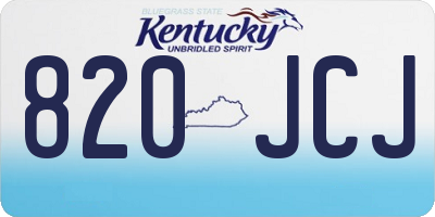 KY license plate 820JCJ