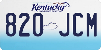 KY license plate 820JCM