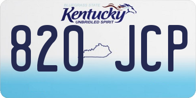 KY license plate 820JCP