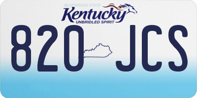 KY license plate 820JCS