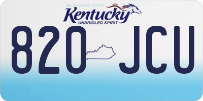 KY license plate 820JCU