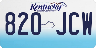 KY license plate 820JCW