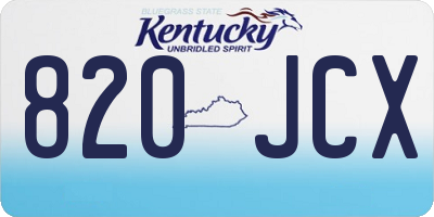 KY license plate 820JCX