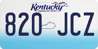 KY license plate 820JCZ