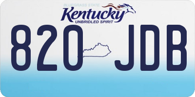 KY license plate 820JDB