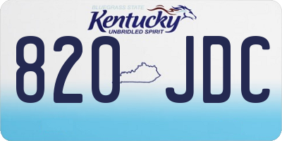 KY license plate 820JDC