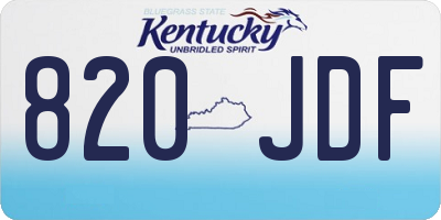 KY license plate 820JDF