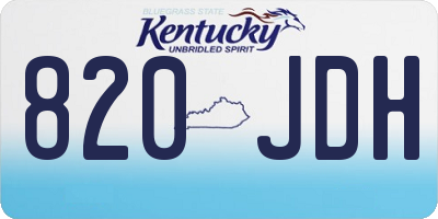 KY license plate 820JDH