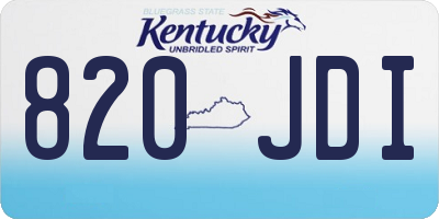 KY license plate 820JDI