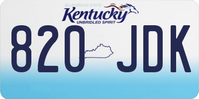 KY license plate 820JDK