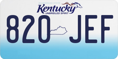 KY license plate 820JEF