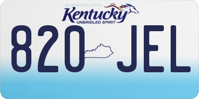 KY license plate 820JEL