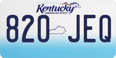 KY license plate 820JEQ