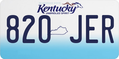 KY license plate 820JER