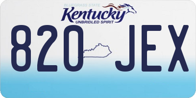 KY license plate 820JEX