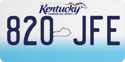 KY license plate 820JFE