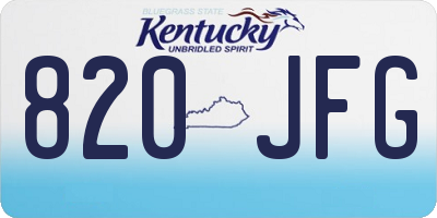 KY license plate 820JFG